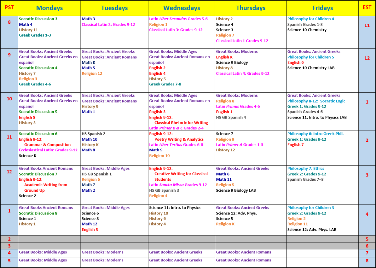 Live Class Schedule live-class-schedule